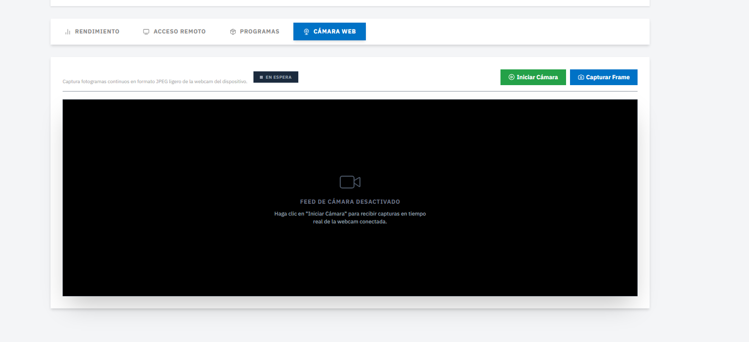 Transmisión de Cámara Web Integrada