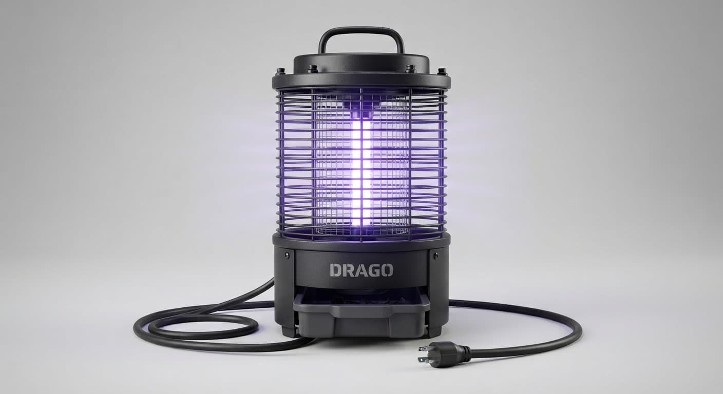 Lámpara ultravioleta con rejilla electrificada para insectos voladores